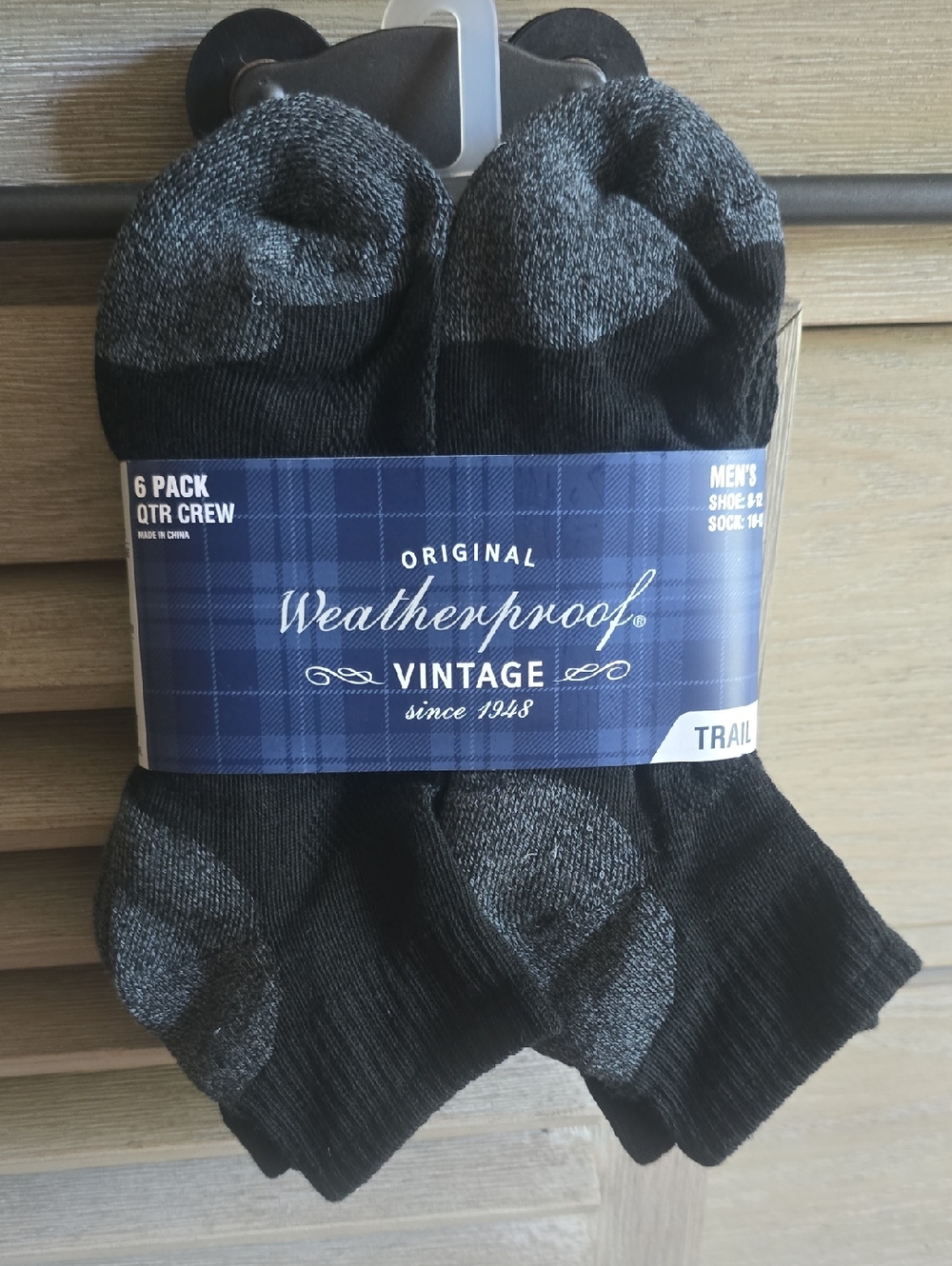 Original Weatherproof Black and Gray Quarter Crew Socks - 6 Pack.